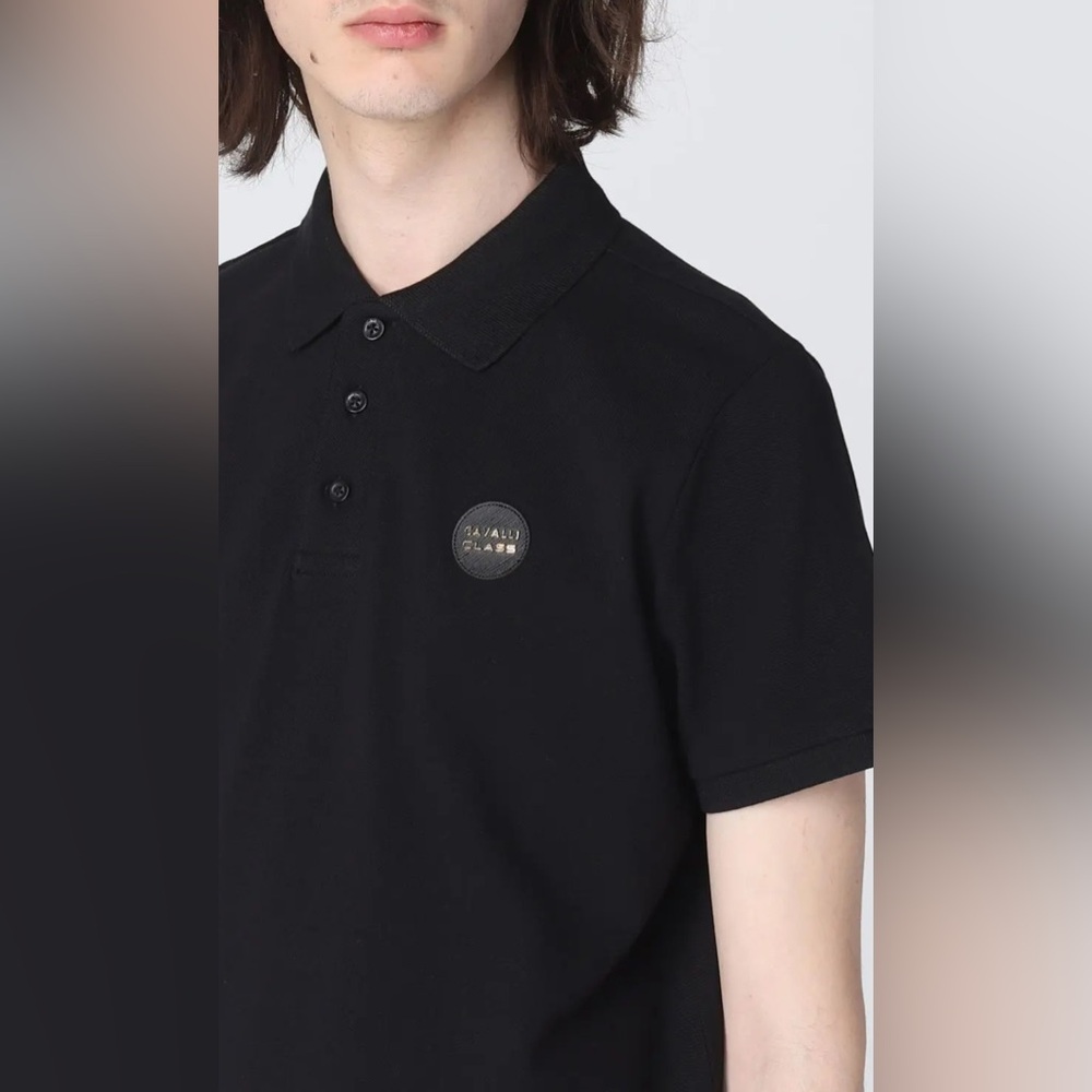 Cavalli Class Roberto Cavalli Black Polo Shirt